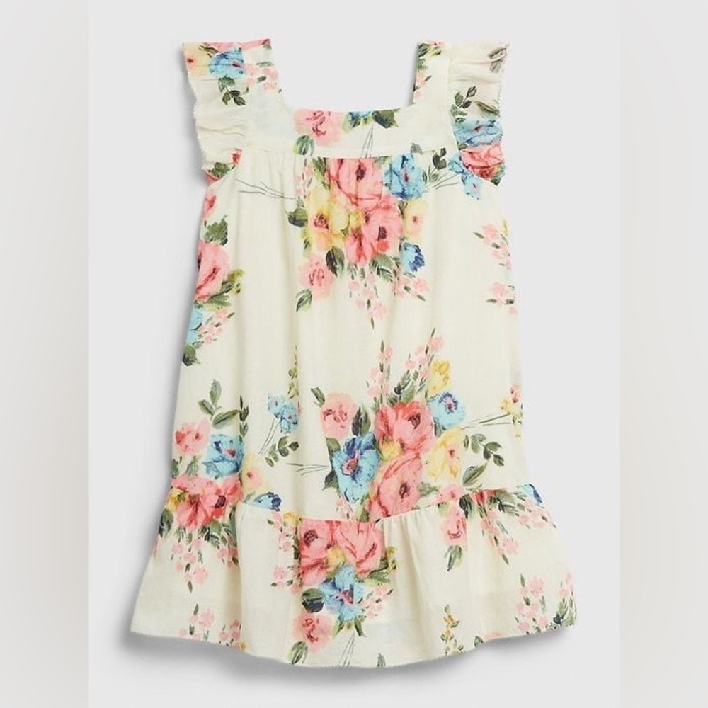 Baby Gap Toddler Girl Floral Ruffle Dress Size 5T